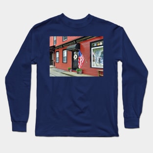 Cold Spring, NY - Street With Red Building Long Sleeve T-Shirt